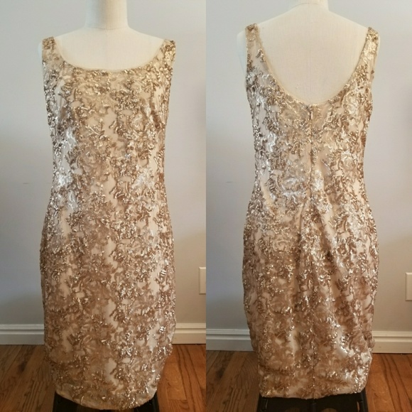 ralph lauren gold sequin dress